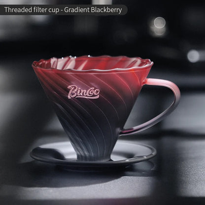 Bincoo Pour Over Coffee Maker Reusable Filter Dripper Glass Coffee Hand Brewing Coffee Sharing Pot Funnel Filter Cups Barista