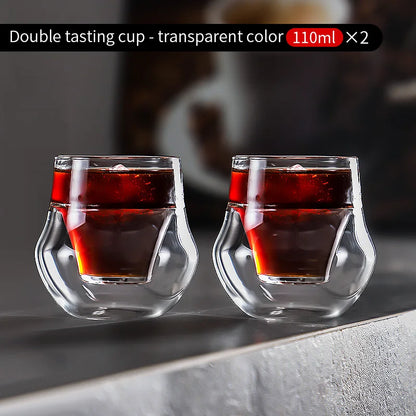 Bincoo 110ml Double Layer Insulated Coffee Cup, Glass Designed for Professional Tasting and Optimal Aroma Preservation