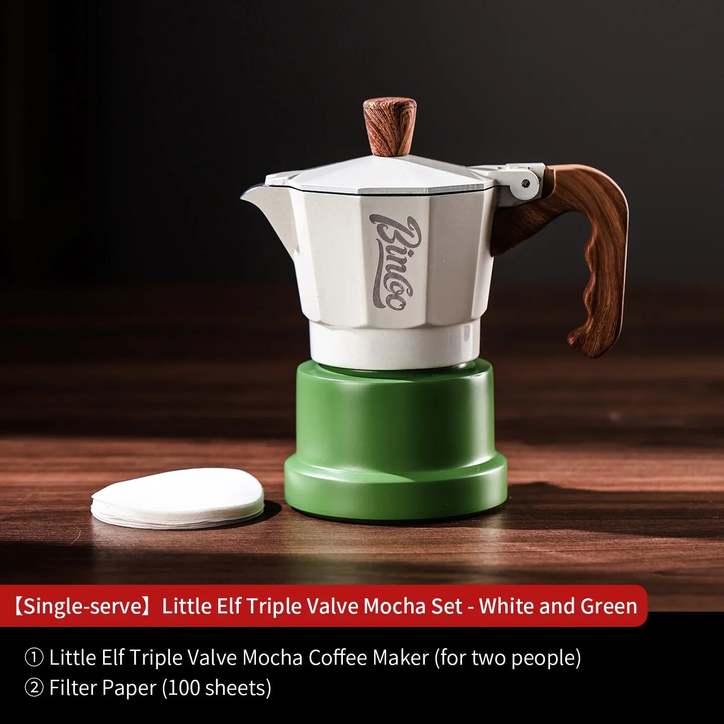 Bincoo GYKF2291 Professional 3Valve Moka Pot Construction 2-3 pa Pressure System Eagle Spout Design Prevents Leakage Home Coffee Brewing