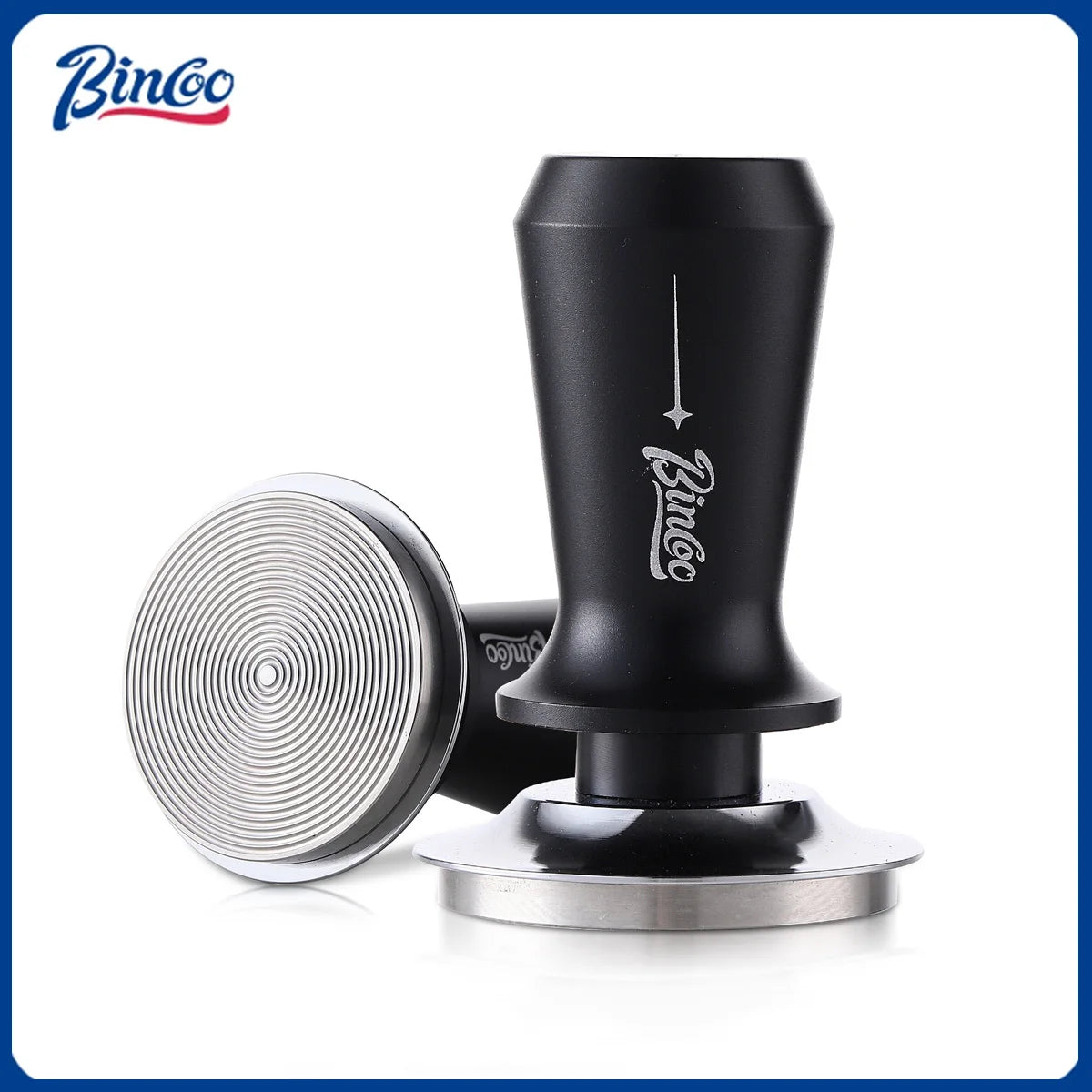 Bincoo Coffee Tamper with Threaded Spring Mechanism 51/58mm Universal Espresso Tamping Pressing Tool Barista Accessories