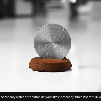 Bincoo Kaleidoscope Secondary Water Distribution Net Italian Coffee Powder Bowl Sintered Piece for Uniform Extraction Stainless