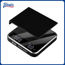 Bincoo Electronic Coffee Scale Digital Metal Body&Mirror Glass Portable Kitchen Scale With Timer Precision 0.01g Weight Barista