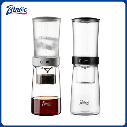 Bincoo 450ml Ice Drip Cold Brew Coffee Maker, Portable Iced Coffee Pot, Removable for Cleaning, Camping & Home Use