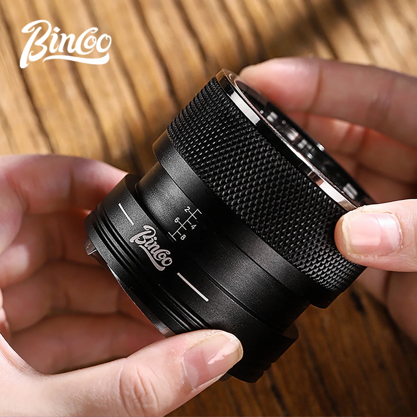 Bincoo Self Gravity Powder Distributor Stainless Steel Powder Hammer 58.35/58mm Automatic Height Adjustment Italian Barista Tool