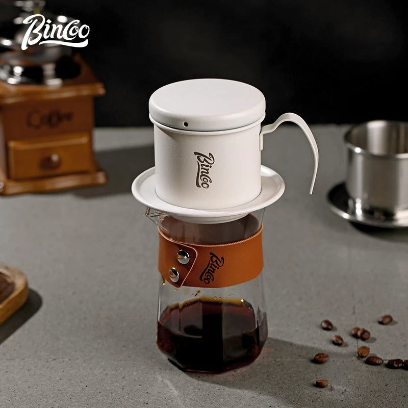 Bincoo Stainless Steel Coffee Filter Infuse Cup Vietnamese Coffee Dripper Maker Pot Portable Coffee Dripper French Press pot