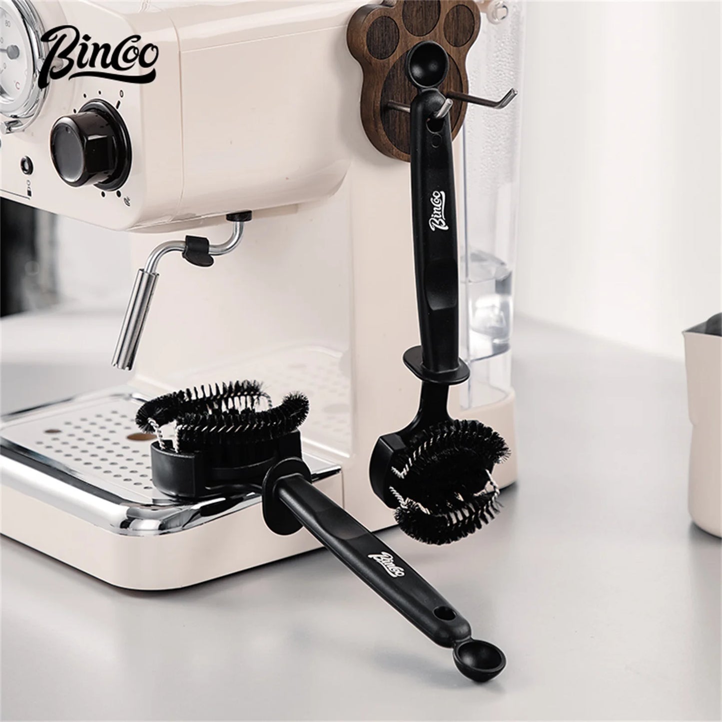 Bincoo 1Pc 51mm/58mm Coffee Machine Brewing Head Clean Brush Removable Coffee Maker Cleaning Brush Tool for Coffee Grinder