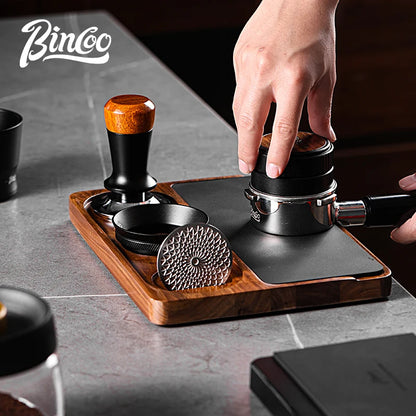 Bincoo 51-58mm Coffee Storage Board Tampers Coffee Distributor Dosing Ring Reusable Filter Holder Barista Espresso Coffeware Set