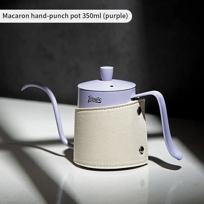 Bincoo GYKF0578 1350ML Hand Brewed Coffee Pot Stainless Steel Goose Neck Long Spout Narrow Mouth with Handle Milk Foam Teapot Kitchen Tool