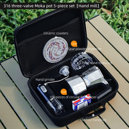 Bincoo Three Valve Mocha Pot Concentrated Latte 316 Stainless Steel Coffee Pot for Baristas Use Mocha Dual Valve Extraction Pots