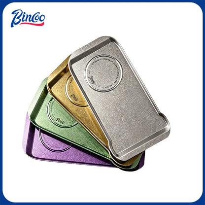 Bincoo Pure Titanium Coffee Serving Tray – Cafe Display Plate for Iced Americano, Latte, Cake & Dessert Storage Platter