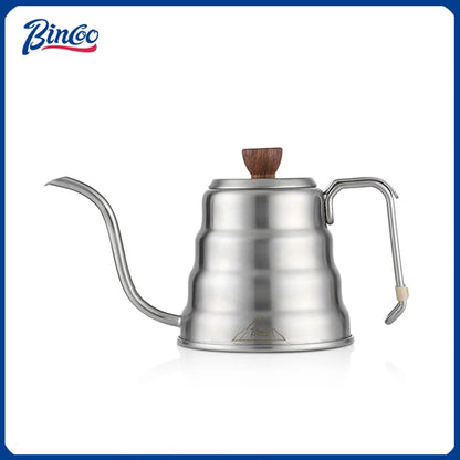 BINCOO 600ML Hand Brewed Coffee Pot 304 Stainless Steel Household Narrow Mouth Coffee Drip Kettle Pot Pour Over Coffee Tea Pots