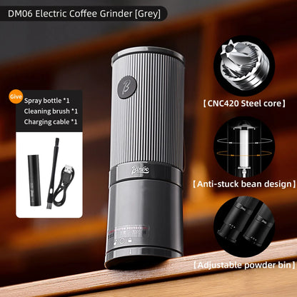 Bincoo Leyou Portable Electric Coffee Grinder, USB Rechargeable Adjustable Grind, Home Outdoor Portable Coffee Grinder