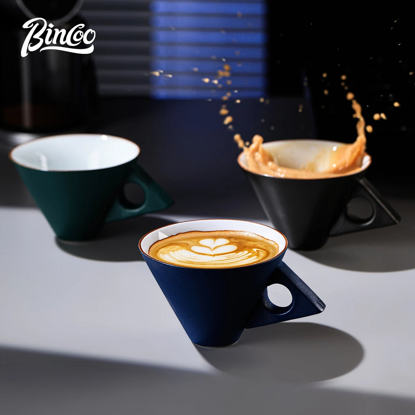 Bincoo Premium 220ml Ceramic Mug Set Ideal for Espresso Latte Mocha and Coffee Tasting Professional Grade Cups Elegant Design