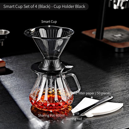 BINCOO 600ml Reusable Immersion Coffee Dripper Filters Smart Pour Over Drip Hand-Brewed Coffee Maker Tritan Coffee Filters Cup