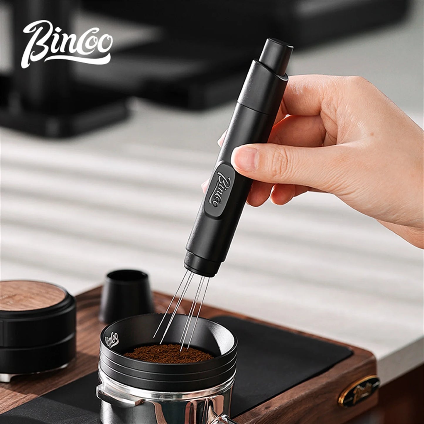 Bincoo WDT Tool Espresso Distribution Tools with Magnetic Loose Powder Needle for Espresso Coffee Stirrer Telescopic Design
