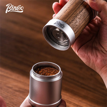 Bincoo Manual Coffee Grinder 38mm CNC 420 6-Star Steel Burr 9-Grade External Adjustment Aluminum Body for Precise Hand Grinding