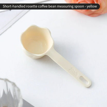 Bincoo rosette coffee spoon colorful short coffee measuring spoon long handle coffee bean spoon pressed powder spoon