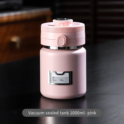 Bincoo 1000ML Stainless Steel Sealed Coffee Canister Vacuum Coffee Beans Bags Storage Camping Airtight Container For Food Fresh