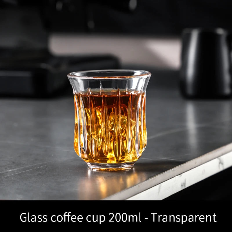 BINCOO 90ml-400ml Glass Coffee Cup Drinking Glasses for Espresso Cappuccino Latte Mug Juice Cocktails Home Kitchen Barista Tools