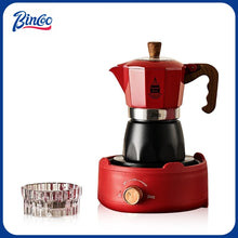 BINCOO Double Valve Moka Pot Coffee Maker with Electric Stove Home Pot Outdoor Mini Coffee Pot 2 Cups, stovetop espresso maker
