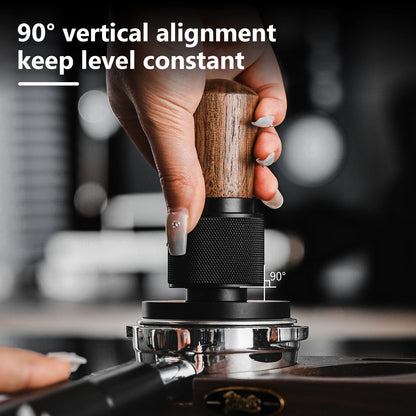 Bincoo 30LB Impact Force Tamper Set with Solid Wood Distributor 51/58mm Constant Pressure Self-Leveling Espresso Tool Kit