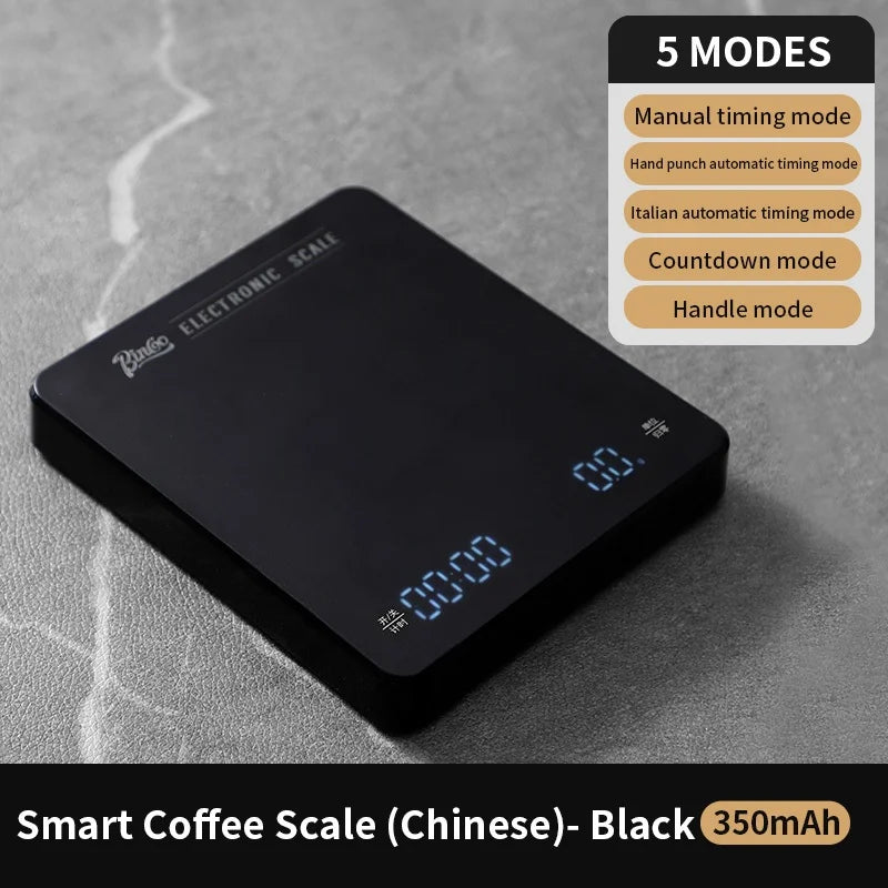 BINCOO Hand Brewed Coffee Electronic Scale Smart Home Kitchen Scale Coffee Bean Weigher Specialized Automatic Timing Scale