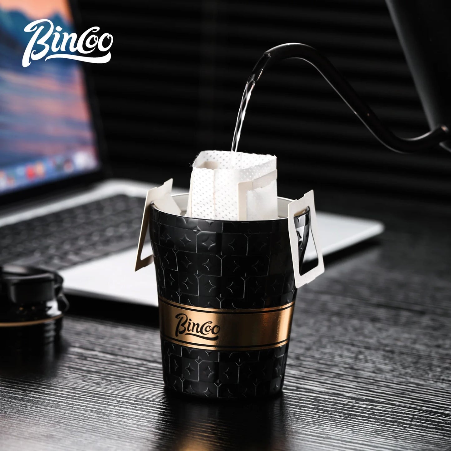 BINCOO 280/500ml Portable Coffee Thermos Cup Double Layered Ceramic Inner Wall Stainless Steel Car Travel Leak-proof Coffee Mugs