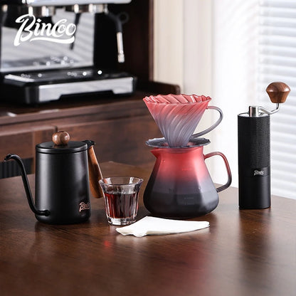 BINCOO Blackberry Hand Brew Coffee Pot Set V60 Filter Glass Sharing Pot Home Coffee Brewing Utensils