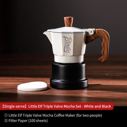 Bincoo GYKF2291 Professional 3Valve Moka Pot Construction 2-3 pa Pressure System Eagle Spout Design Prevents Leakage Home Coffee Brewing