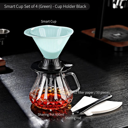 BINCOO 600ml Reusable Immersion Coffee Dripper Filters Smart Pour Over Drip Hand-Brewed Coffee Maker Tritan Coffee Filters Cup