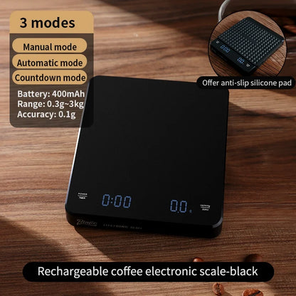 BINCOO Hand Brewed Coffee Electronic Scale Smart Home Kitchen Scale Coffee Bean Weigher Specialized Automatic Timing Scale