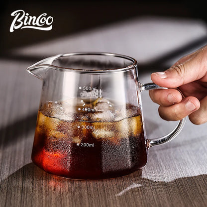 Bincoo 500ml 700ml Coffee Servers Maker Glass Coffee Sharing Pot for Drip Manual Pour over Coffee Pot for Home/Office/Café