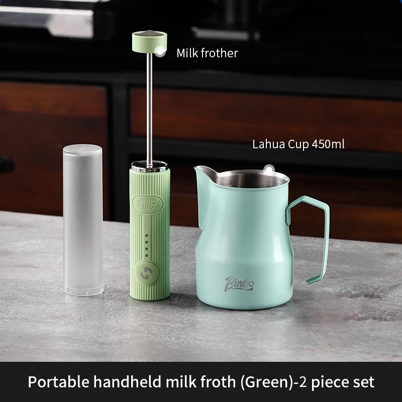 Bincoo Coffee Electric Milk Frother Coffee Latter Mug Set Milk Frother Mixer Coffee Latte Art Cup 300/450ML
