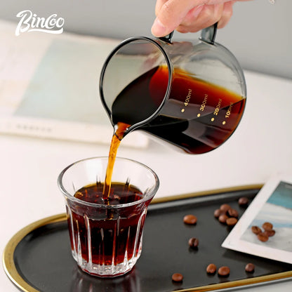 Bincoo 450ml Portable Coffee Sharing Pot – Elegant Coffee Carafe for Latte & Afternoon Tea Smooth Pour Comfort Grip