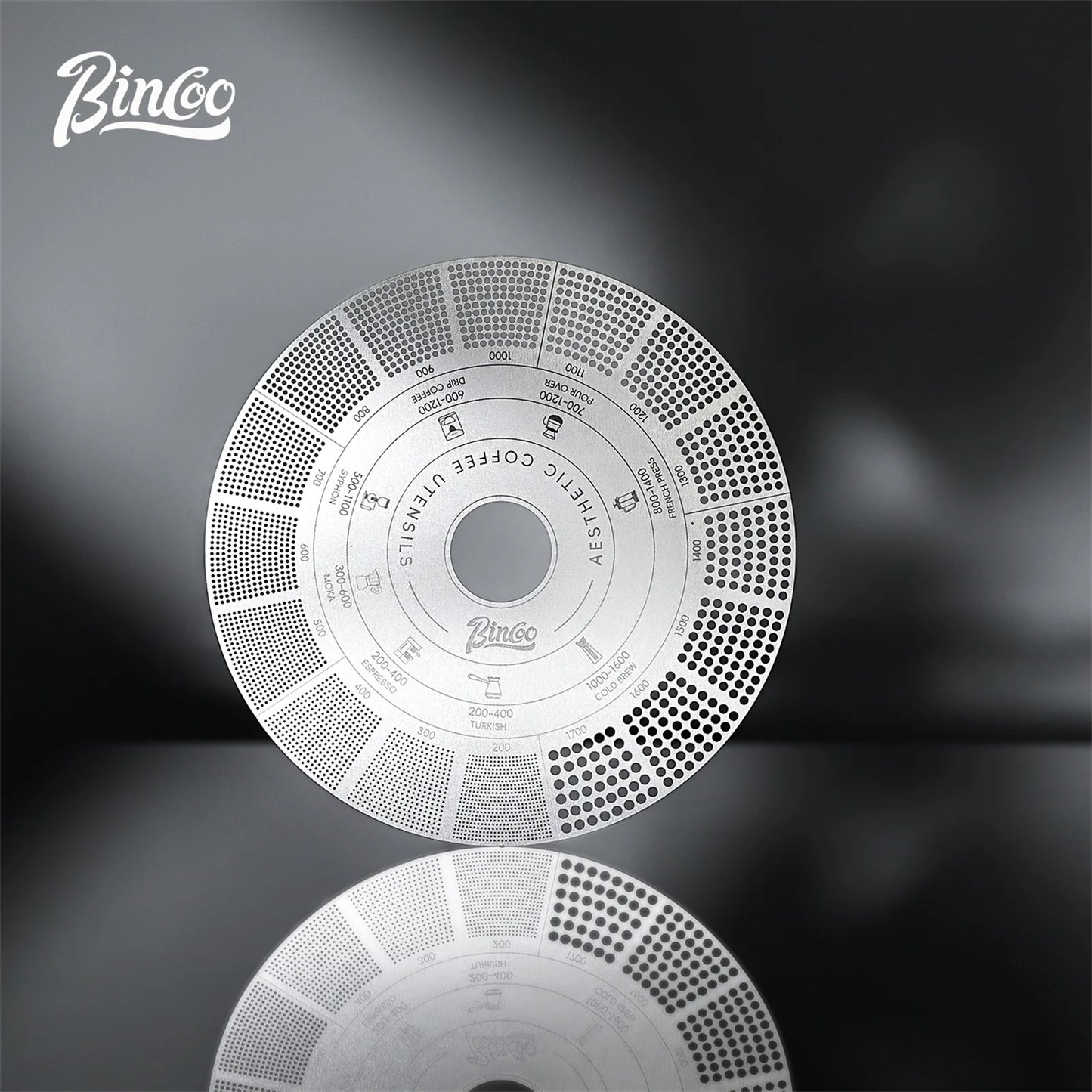 Bincoo GYKF2330 Coffee Grind Size Guide Card for Comparing Fineness and Coarseness Espresso and Pour Over Coffee to Achieve Ideal Grind