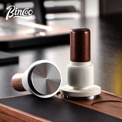 BINCOO 51mm/58mm 30Ib Impact Constant Pressure Coffee Tamper Stainless Steel Base Anti-Rust Wood Handle Barista Espresso Tools