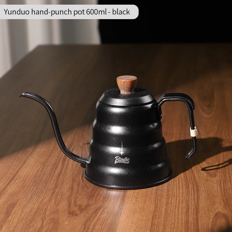 BINCOO 600ML Hand Brewed Coffee Pot 304 Stainless Steel Household Narrow Mouth Coffee Drip Kettle Pot Pour Over Coffee Tea Pots
