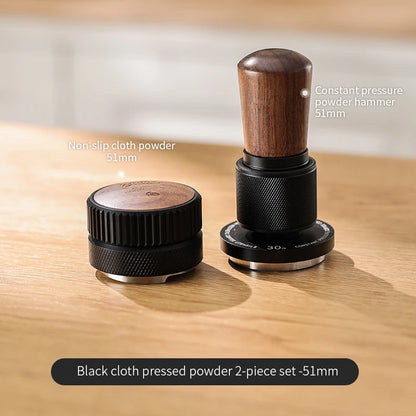 Bincoo 30LB Impact Force Tamper Set with Solid Wood Distributor 51/58mm Constant Pressure Self-Leveling Espresso Tool Kit