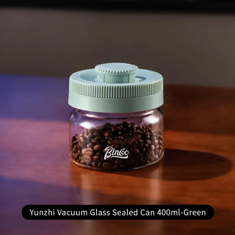 BINCOO Vacuum Sealed Tank Coffee Bean Storage Tank Household Glass Food Storage Jars Moisture-proof Airtight Sealed Container