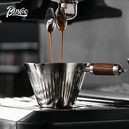 Bincoo 304 Stainless Steel Espresso Measuring Cup – Drip Tray Receiver with Scale, Coffee Machine Extraction Cup