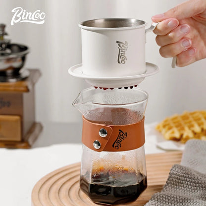 Bincoo Stainless Steel Coffee Filter Infuse Cup Vietnamese Coffee Dripper Maker Pot Portable Coffee Dripper French Press pot