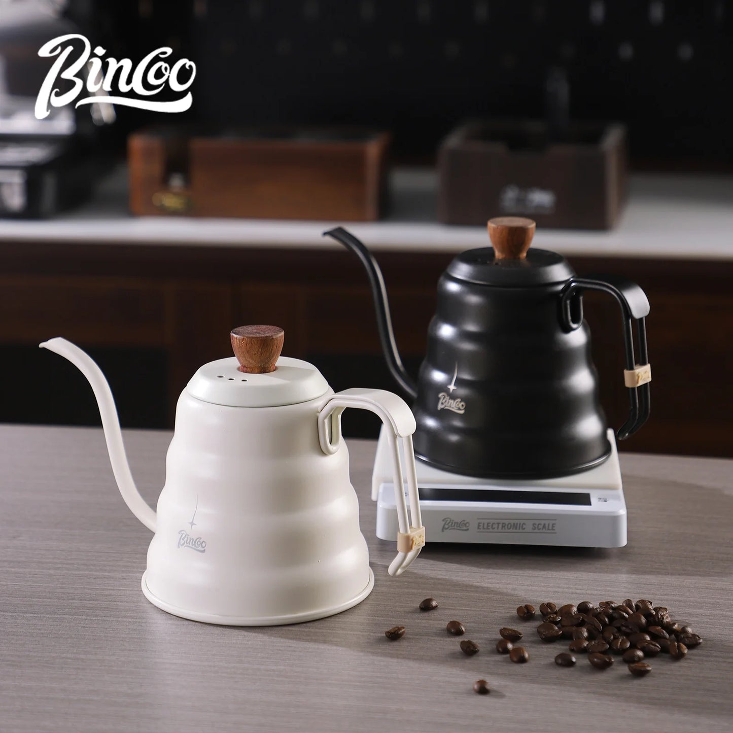 BINCOO 600ML Hand Brewed Coffee Pot 304 Stainless Steel Household Narrow Mouth Coffee Drip Kettle Pot Pour Over Coffee Tea Pots