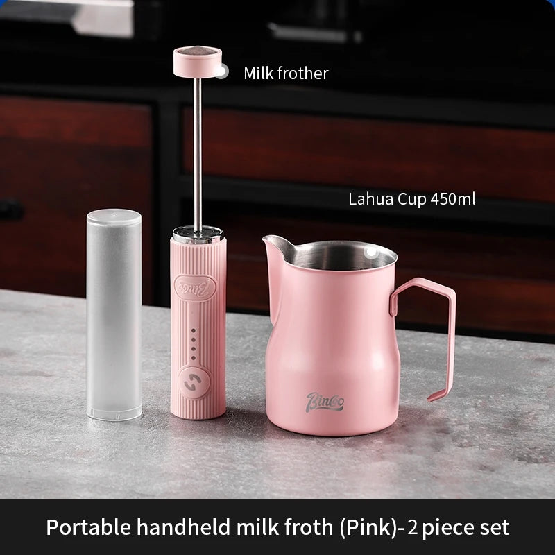 Bincoo Coffee Electric Milk Frother Coffee Latter Mug Set Milk Frother Mixer Coffee Latte Art Cup 300/450ML