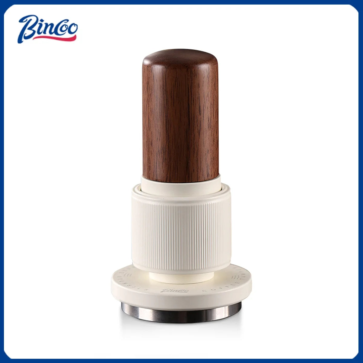 BINCOO 51mm/58mm 30Ib Impact Constant Pressure Coffee Tamper Stainless Steel Base Anti-Rust Wood Handle Barista Espresso Tools