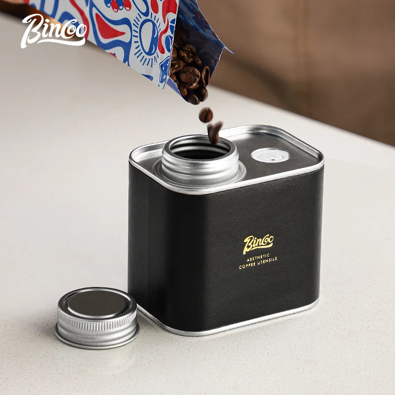 Bincoo Coffee Bean Sealed Canister Storage Coffee Powder One-Way Valve Vacuum Tin