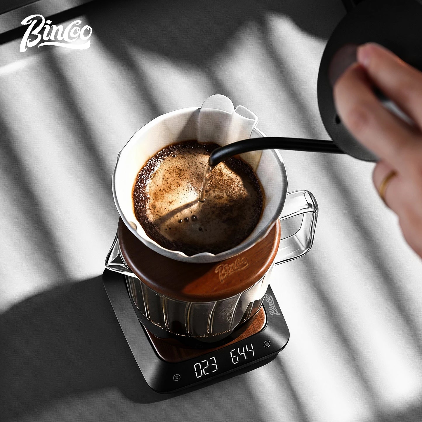 Bincoo Professional Coffee Scale Mini Size 2 Working Modes Black  High Precision 0.1g Accuracy for Espresso and Pour Over