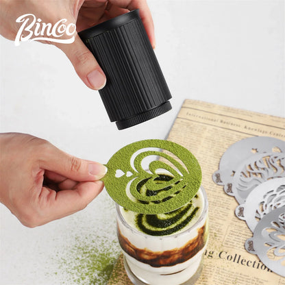 Bincoo Aluminum Alloy Coffee Powder Spreader With Five Powder sifter Mesh Shaker Duster Powder Sieve Professional Home Barista