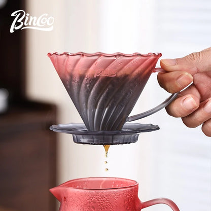 BINCOO Blackberry Hand Brew Coffee Pot Set V60 Filter Glass Sharing Pot Home Coffee Brewing Utensils