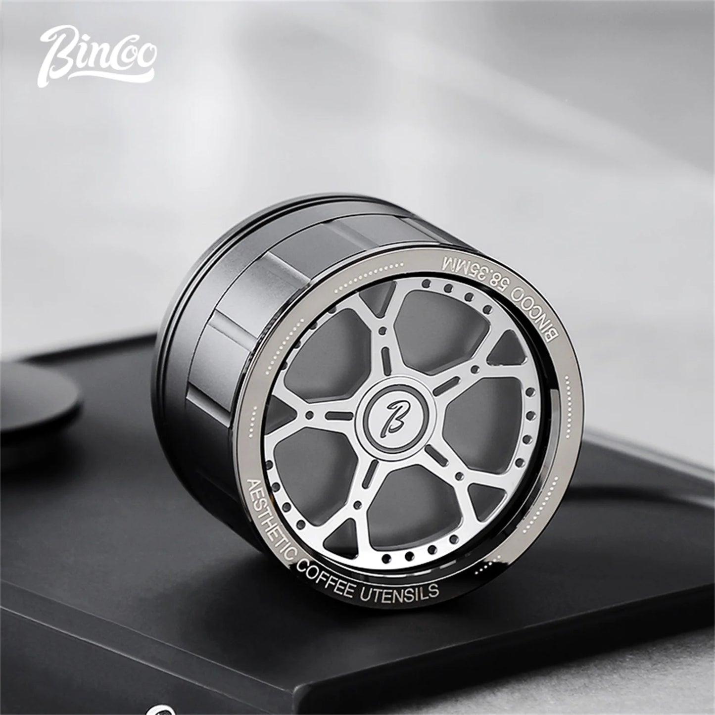 Bincoo 58/58.35mm Self Gravity Powder Distributor Stainless Steel Powder Hammer Automatic Height Adjustment Italian Barista Tool