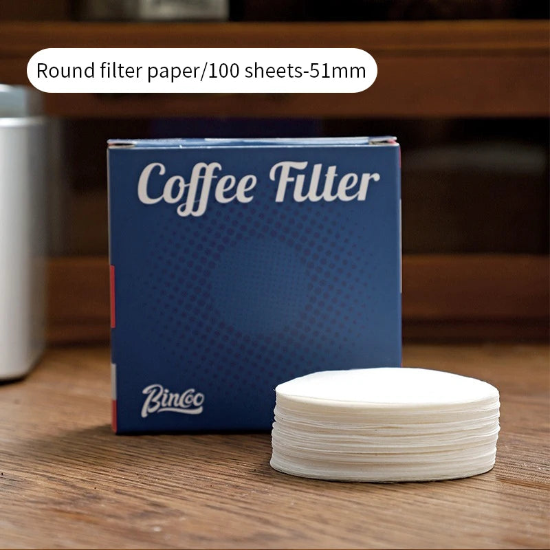 Bincoo Disposable Coffee Filter Paper for 51/53/58/60mm Espresso Maker 100Pieces Espresso Paper Filter Home Kitchen Accessorie